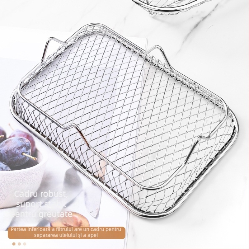 Oțel inoxidabil 304 – Accesorii pentru friteuza cu aer: ramă filtrantă multifuncțională, grătar cu abur/grill, raft de uscare în mai multe niveluri