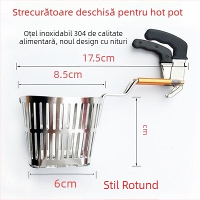 Pâlnie din oțel inoxidabil 304, pliabilă, pentru oală fierbinte, cu strecurător și cârlig