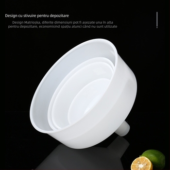 Pâlnie din plastic alb, Extra Large, îngroșată, diametru mare, industrială