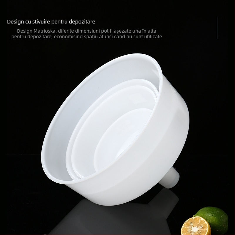 Pâlnie din plastic alb, Extra Large, îngroșată, diametru mare, industrială