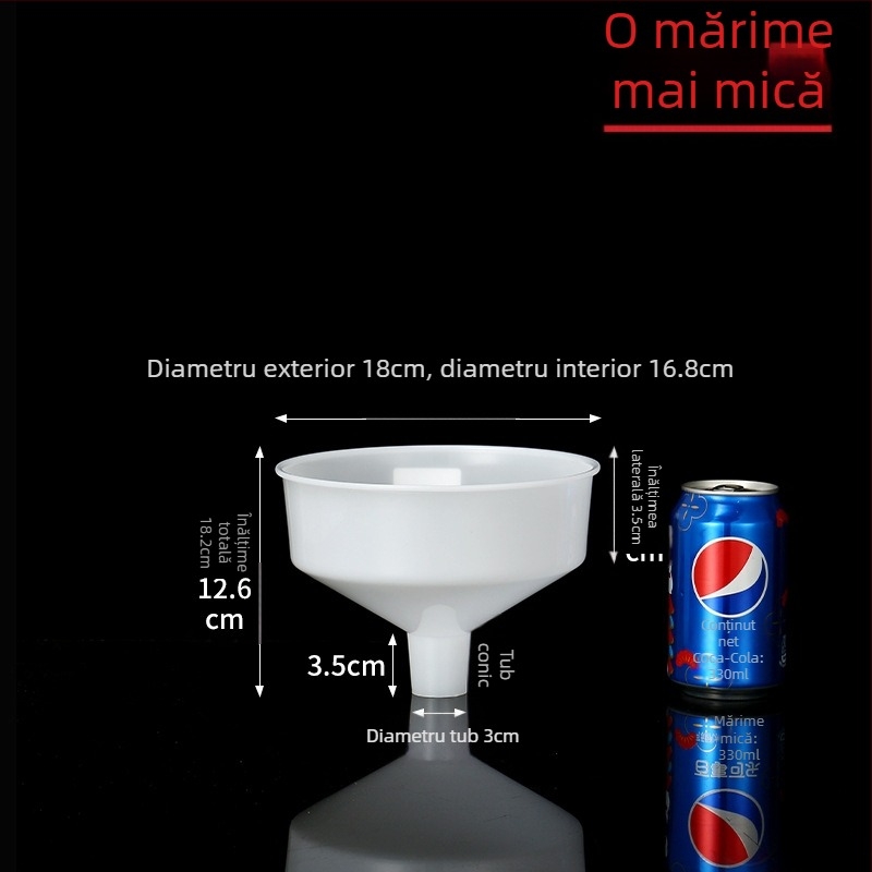 Pâlnie din plastic alb, Extra Large, îngroșată, diametru mare, industrială