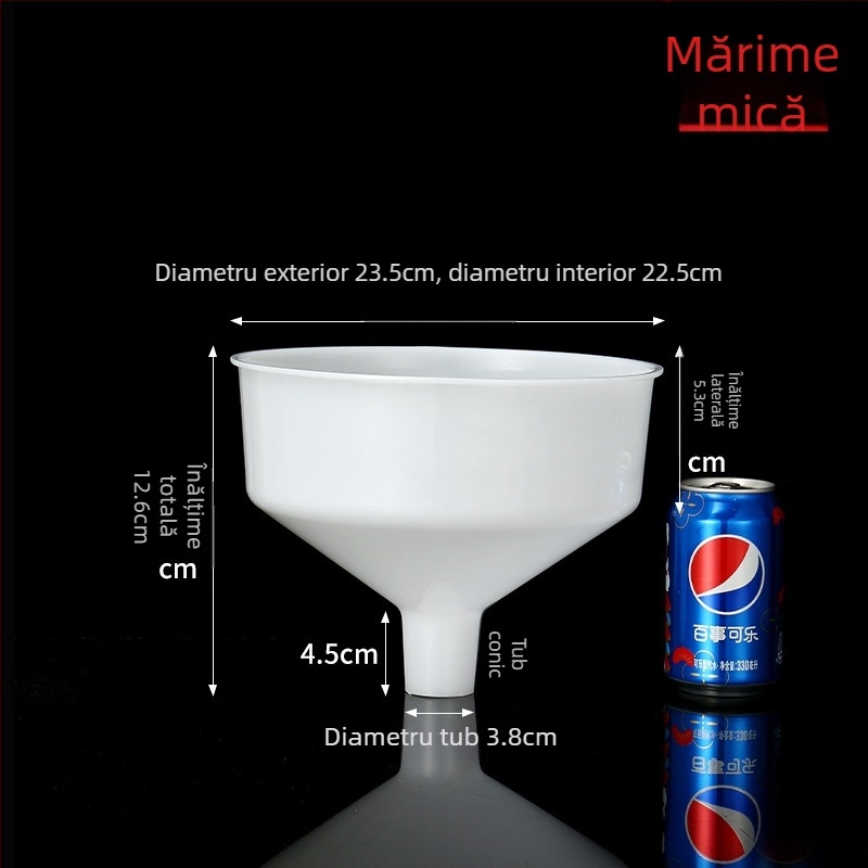 Pâlnie din plastic alb, Extra Large, îngroșată, diametru mare, industrială