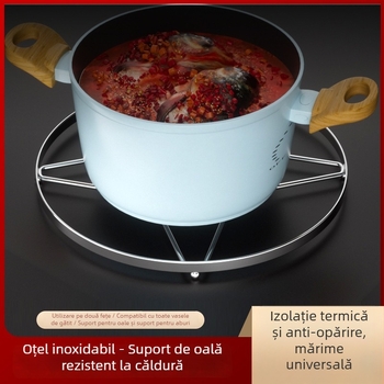 Covoraș din oțel inoxidabil pentru oale, suport rotund izolație termică pentru masă, protecție împotriva arsurilor