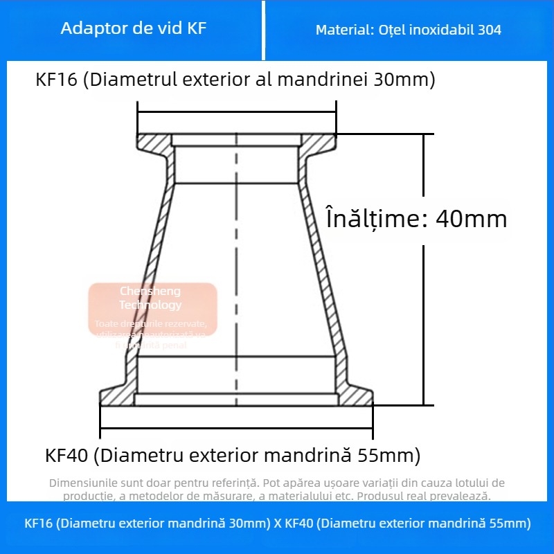 304 oțel inoxidabil vid reducător cuplă KF40 conectare rapidă 25×16 țevi sudură
