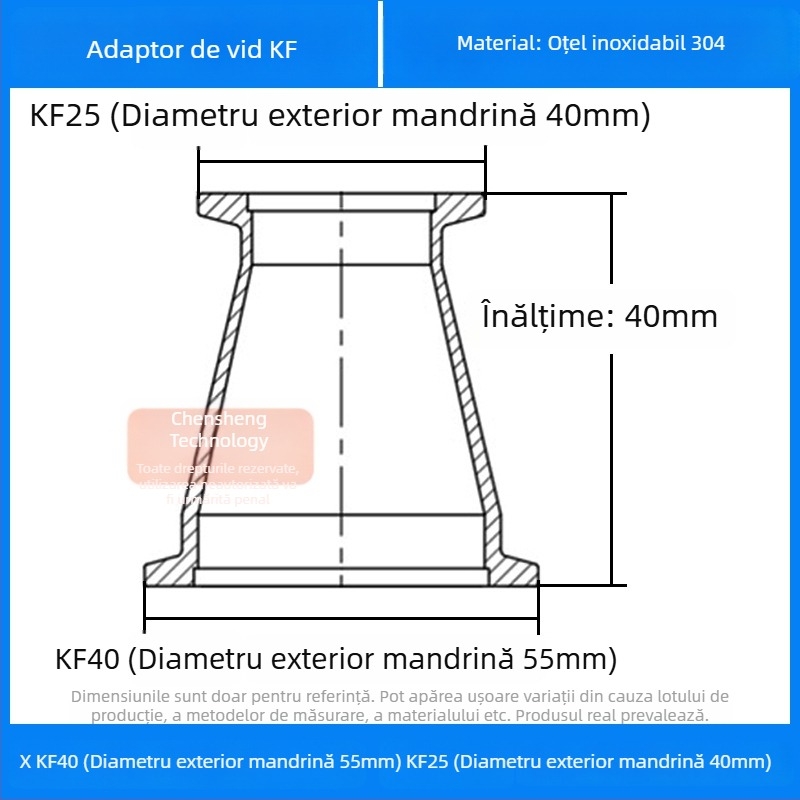 304 oțel inoxidabil vid reducător cuplă KF40 conectare rapidă 25×16 țevi sudură