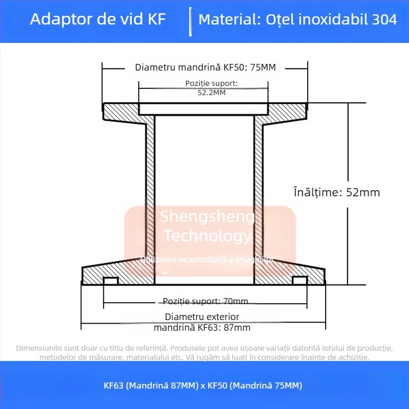 304 oțel inoxidabil vid reducător cuplă KF40 conectare rapidă 25×16 țevi sudură