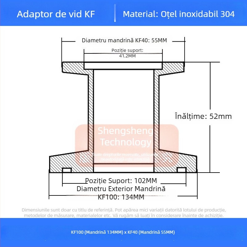 304 oțel inoxidabil vid reducător cuplă KF40 conectare rapidă 25×16 țevi sudură