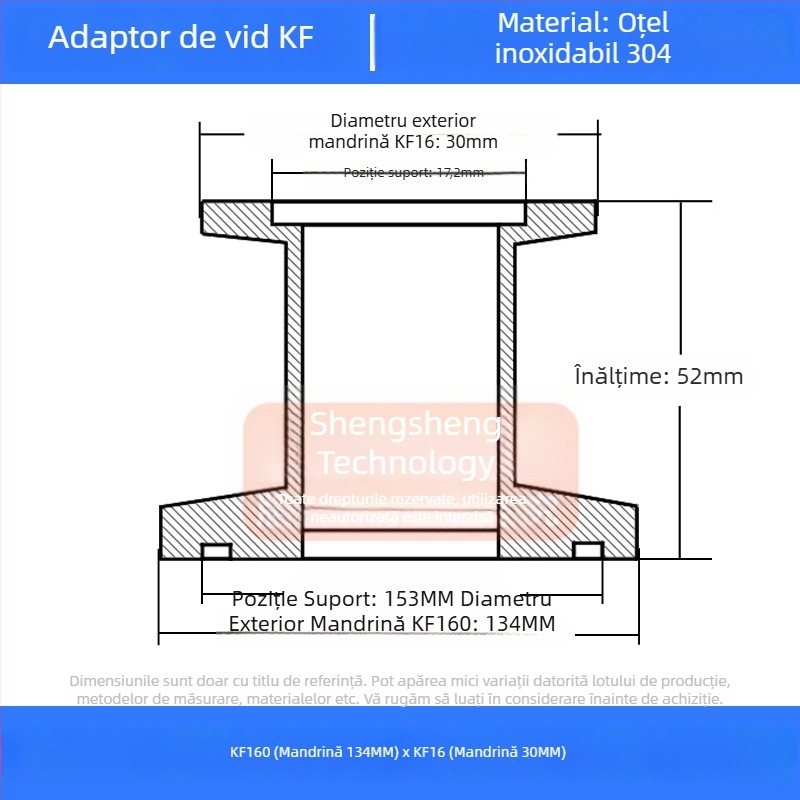 304 oțel inoxidabil vid reducător cuplă KF40 conectare rapidă 25×16 țevi sudură