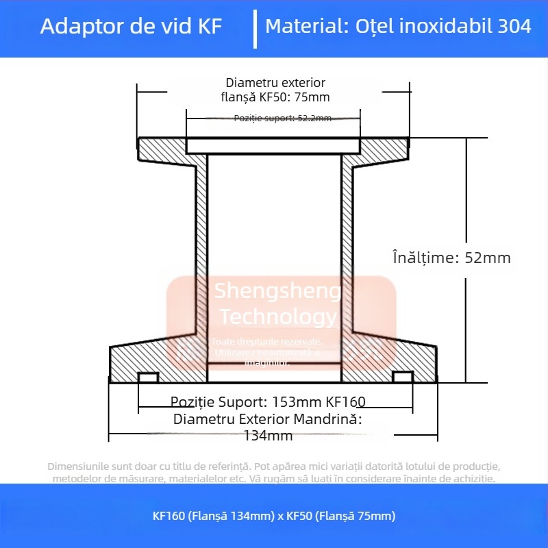 304 oțel inoxidabil vid reducător cuplă KF40 conectare rapidă 25×16 țevi sudură