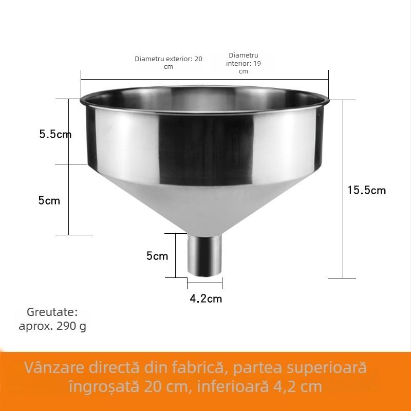Hopper de alimentare din oțel inoxidabil, cu diametru mare, pentru echipamente industriale de măcinare și presă de ulei