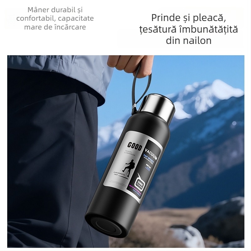Termos bărbătesc pentru exterior, 1500 ml, interior din oțel inoxidabil 316, compartiment pentru ceai, izolație vid, potrivit pentru mașină, cadou personalizabil