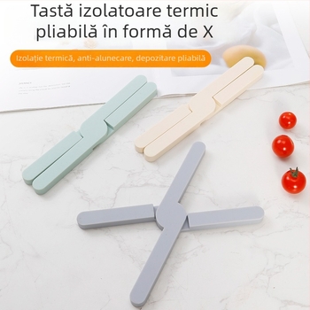 Silicon alimentar, covoraș pliabil izolator termic, în formă X, pentru oale, masă, farfurii, suport pentru pahare, anti-arsură