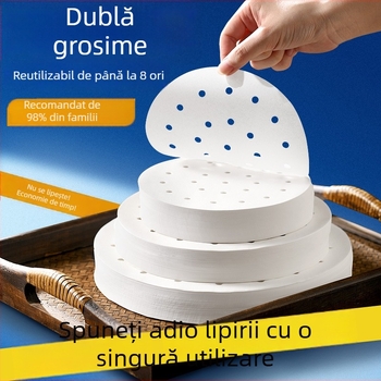 Pergament pentru aburi, cu acoperire din silicon, de unică folosință, pentru gătit la aburi și coacere