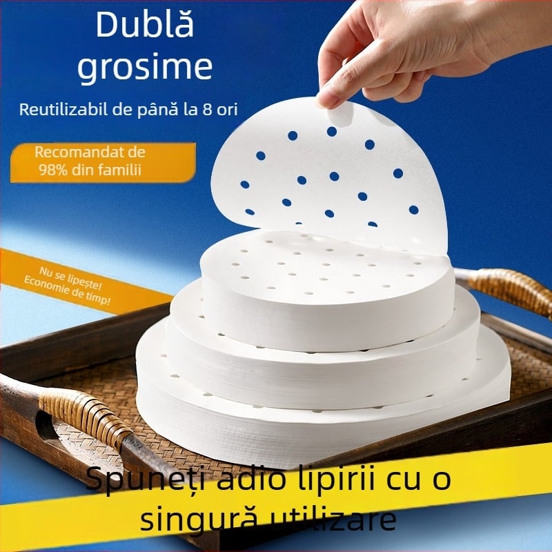 Pergament pentru aburi, cu acoperire din silicon, de unică folosință, pentru gătit la aburi și coacere