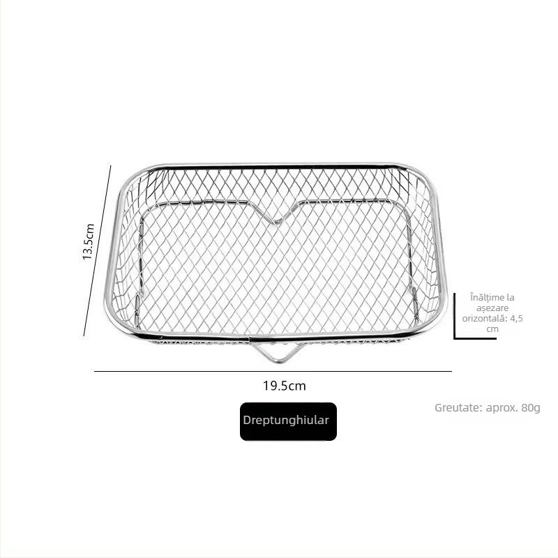 Raft din oțel inoxidabil 304 pentru friteuză cu aer, dreptunghiular, cu raft detașabil