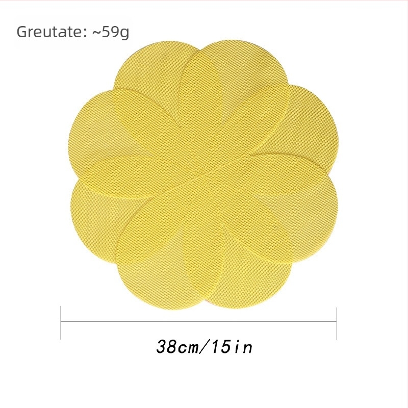 Placemat Teslin în formă de floare, izolant termic pentru masă, rezistent la temperaturi înalte, anti-arzuri pentru farfurii și cești