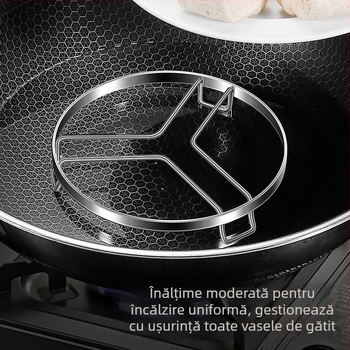 Raft de abur din oțel inoxidabil 304 pentru uz casnic, grilă pentru abur cu placă izolatoare, pentru legume, disponibile în dimensiuni mari, medii și mici