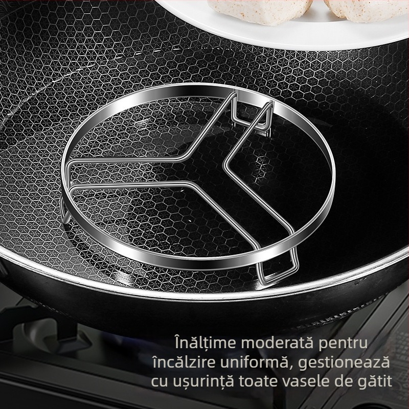 Raft de abur din oțel inoxidabil 304 pentru uz casnic, grilă pentru abur cu placă izolatoare, pentru legume, disponibile în dimensiuni mari, medii și mici
