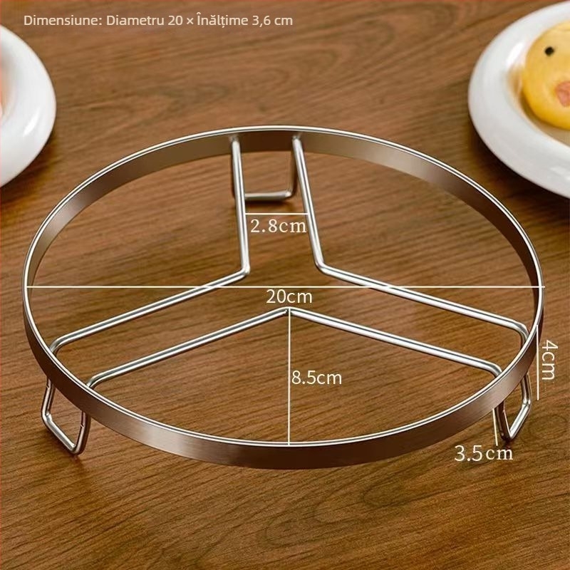 Raft de abur din oțel inoxidabil 304 pentru uz casnic, grilă pentru abur cu placă izolatoare, pentru legume, disponibile în dimensiuni mari, medii și mici