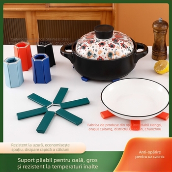 Covoră pliabil izolant termic pentru masă, protecție împotriva căldurii pentru oale de lut și farfurii, gadget de bucătărie creativ