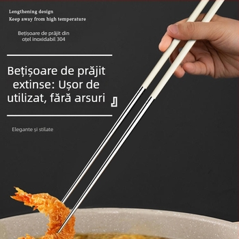 Bețe de mâncare inovatoare, anti-arzire, antiderapante din oțel inoxidabil 304, mâner din aliaj, design modular, lungime extinsă pentru tăiței și oale fierbinți