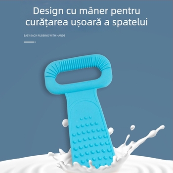 Prosoape de baie din siliconă, 90 cm, cu curea pentru spate dublă și perie de masaj pentru duș