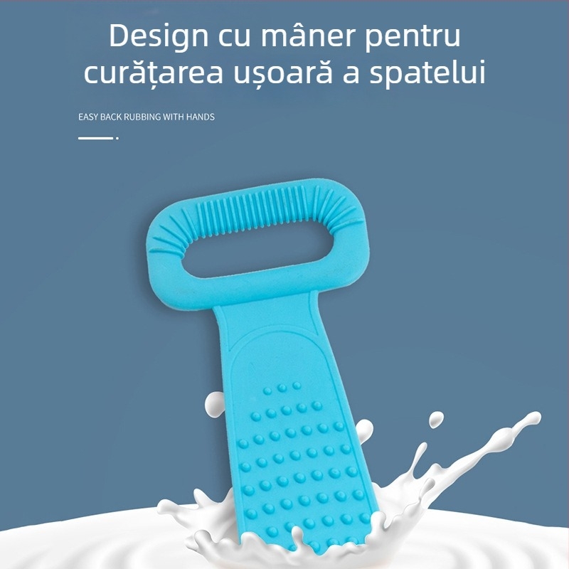 Prosoape de baie din siliconă, 90 cm, cu curea pentru spate dublă și perie de masaj pentru duș