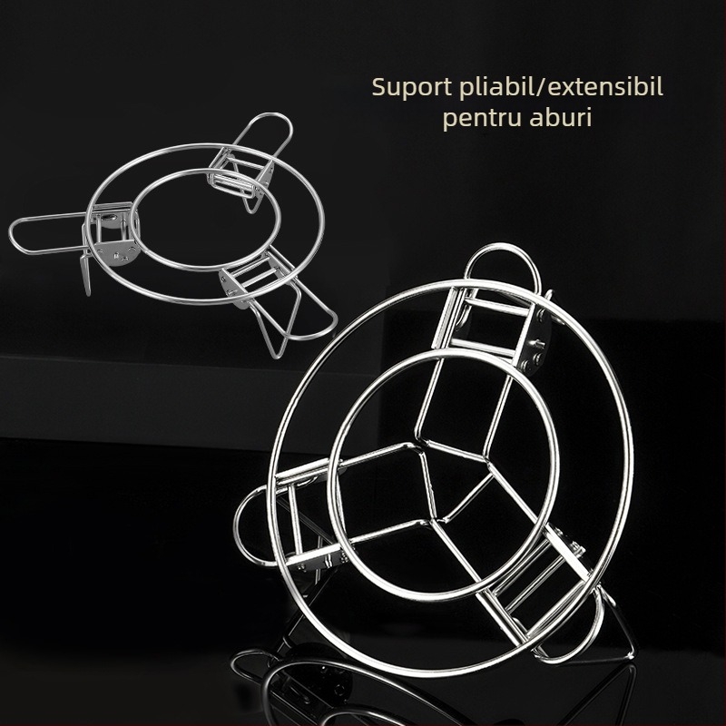 Raft de aburi din oțel inoxidabil 304, pliabil și telescopic, pernă izolatoare pentru apă și căldură, suport universal, mai multe dimensiuni, multifuncțional pentru uz casnic