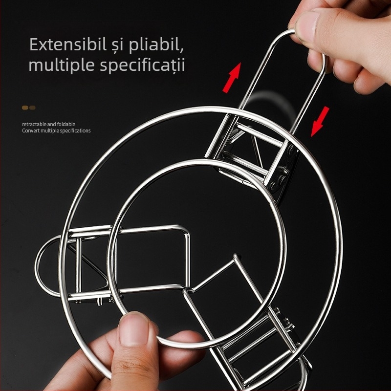 Raft de aburi din oțel inoxidabil 304, pliabil și telescopic, pernă izolatoare pentru apă și căldură, suport universal, mai multe dimensiuni, multifuncțional pentru uz casnic