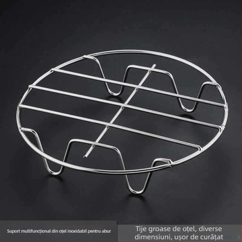 Raft de abur rotund din oțel inoxidabil 304, cu patru picioare, pentru orez cooker, accesorii bucătărie
