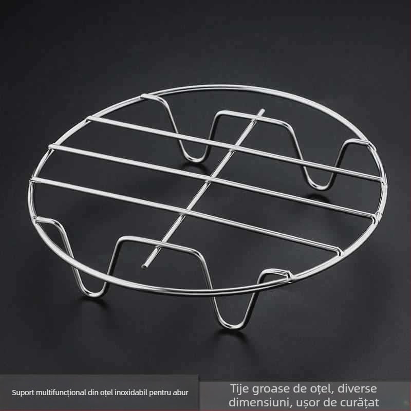 Raft de abur rotund din oțel inoxidabil 304, cu patru picioare, pentru orez cooker, accesorii bucătărie