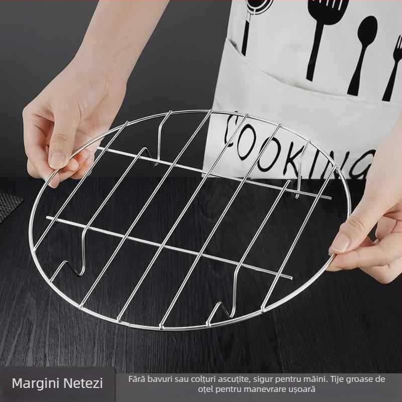 Raft de abur rotund din oțel inoxidabil 304, cu patru picioare, pentru orez cooker, accesorii bucătărie