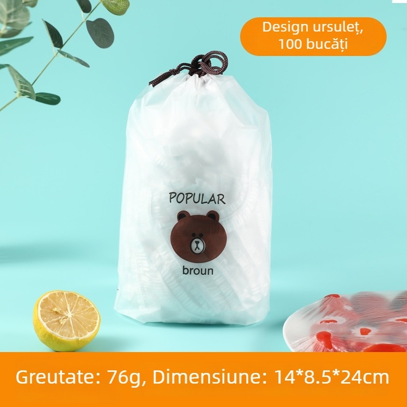 Capac din plastic de calitate alimentară pentru resturi de mâncare — capac de unică folosință, protecție împotriva prafului, pungă sigilantă pentru prospețime