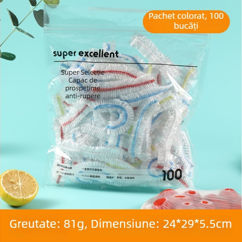 Capac din plastic de calitate alimentară pentru resturi de mâncare — capac de unică folosință, protecție împotriva prafului, pungă sigilantă pentru prospețime