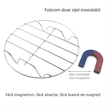 Mini suport de abur din oțel inoxidabil, rotund, pentru oală electrică de orez, suport pentru legume la abur și placă de masă