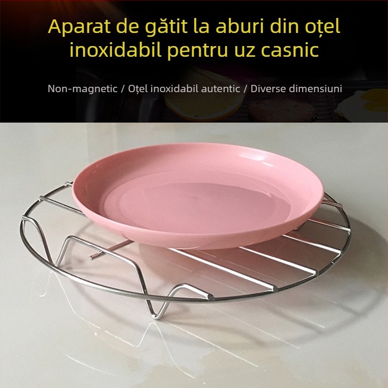 Mini suport de abur din oțel inoxidabil, rotund, pentru oală electrică de orez, suport pentru legume la abur și placă de masă