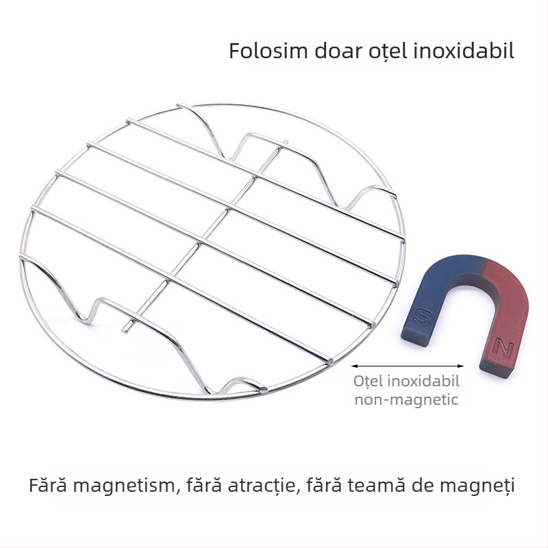 Mini suport de abur din oțel inoxidabil, rotund, pentru oală electrică de orez, suport pentru legume la abur și placă de masă