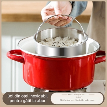 Bol pentru abur din oțel inoxidabil 304, destinat bebelușilor, cu tavă de abur pentru budincă de ou