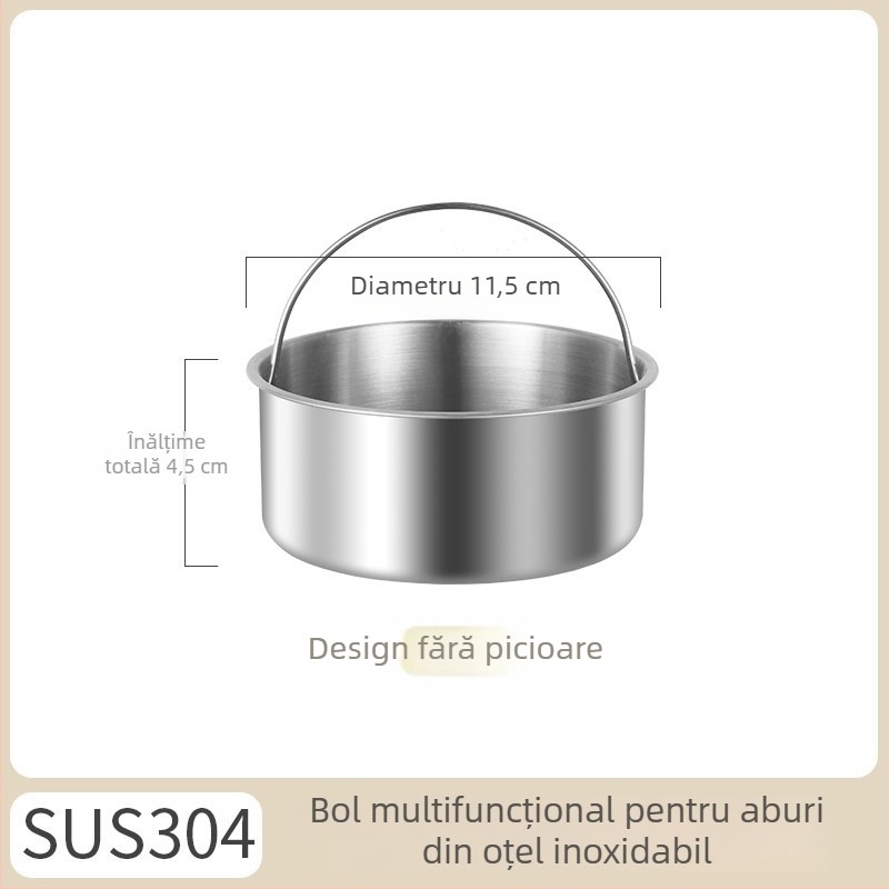 Bol pentru abur din oțel inoxidabil 304, destinat bebelușilor, cu tavă de abur pentru budincă de ou