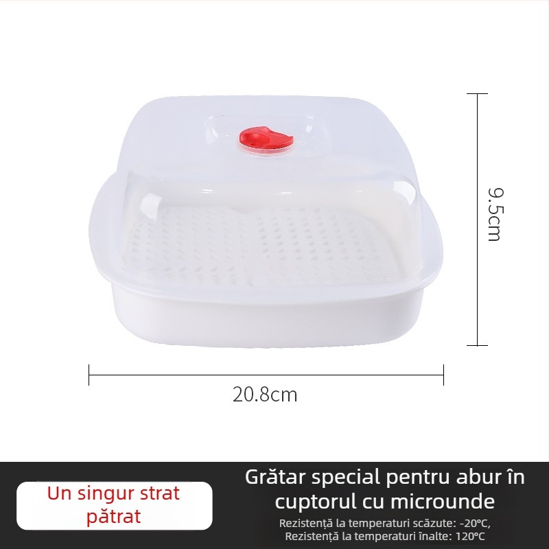 Aburitor multifuncțional pentru microunde — pentru chifle și găluște, din plastic rotund