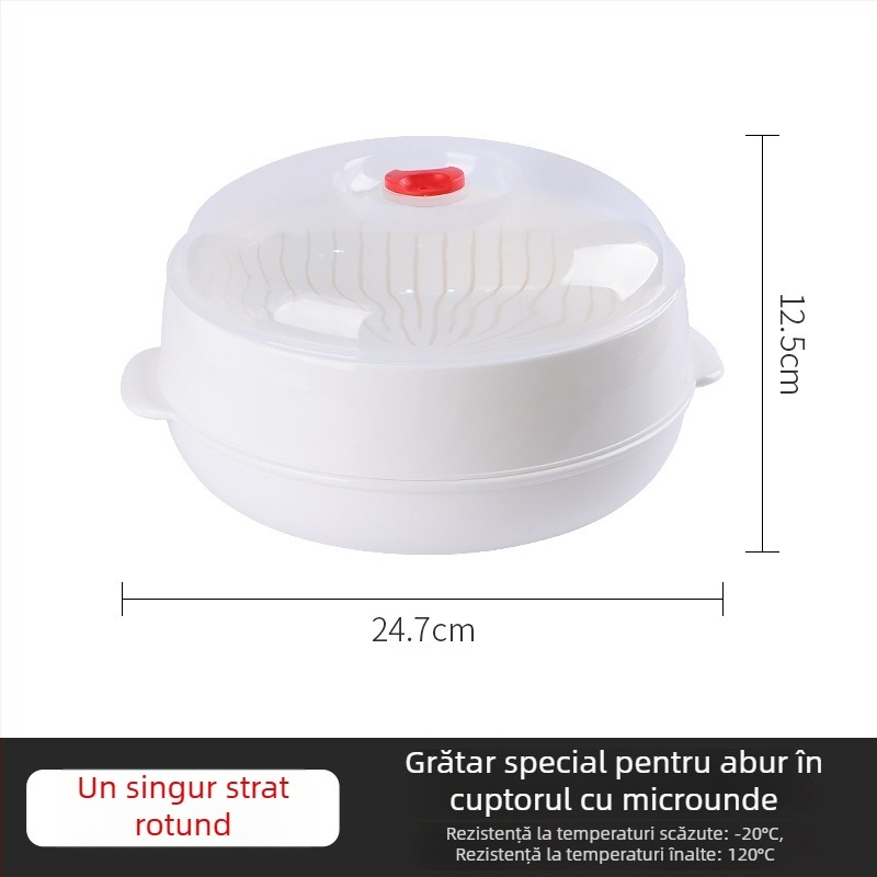 Aburitor multifuncțional pentru microunde — pentru chifle și găluște, din plastic rotund