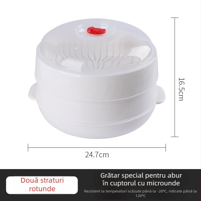 Aburitor multifuncțional pentru microunde — pentru chifle și găluște, din plastic rotund
