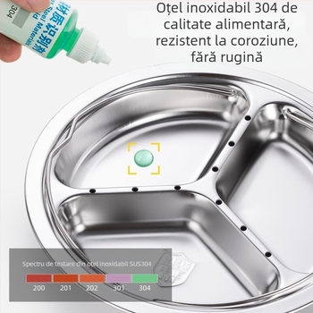 Tavă de abur din oțel inoxidabil 304 pentru orez, cu trei compartimente