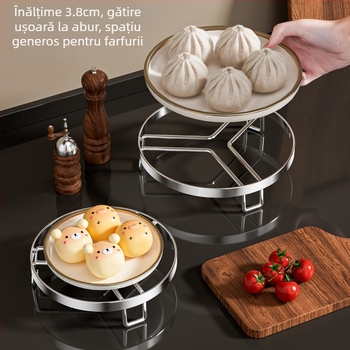 Suport din oțel inoxidabil izolat, design triunghiular pentru abur și rack de gătit wok