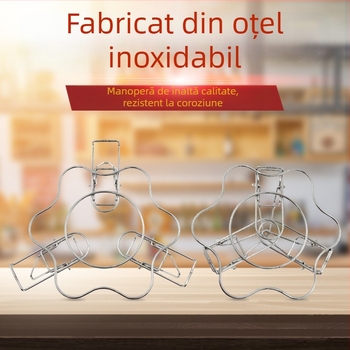 Raft de aburi din oțel inoxidabil 304, pliabil, cu blocare anti-derapare, rotund, pentru ouă