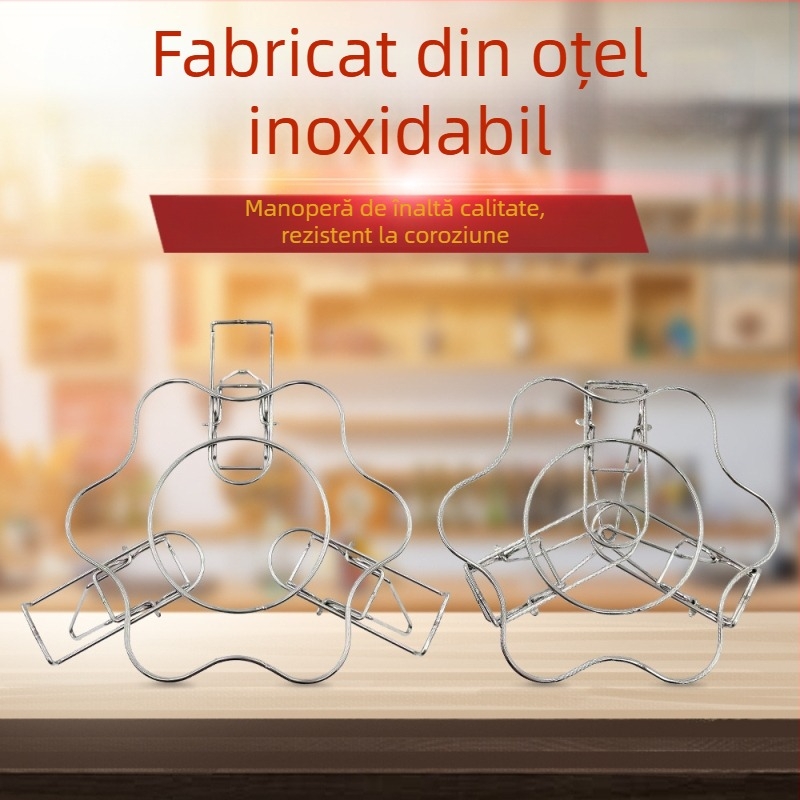 Raft de aburi din oțel inoxidabil 304, pliabil, cu blocare anti-derapare, rotund, pentru ouă