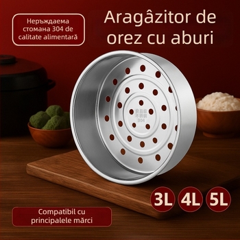 Rizier cu abur din oțel inoxidabil 304, tavă de abur și strat îngroșat de separare a apei, capacitate 3L/4L/5L, formă sferică