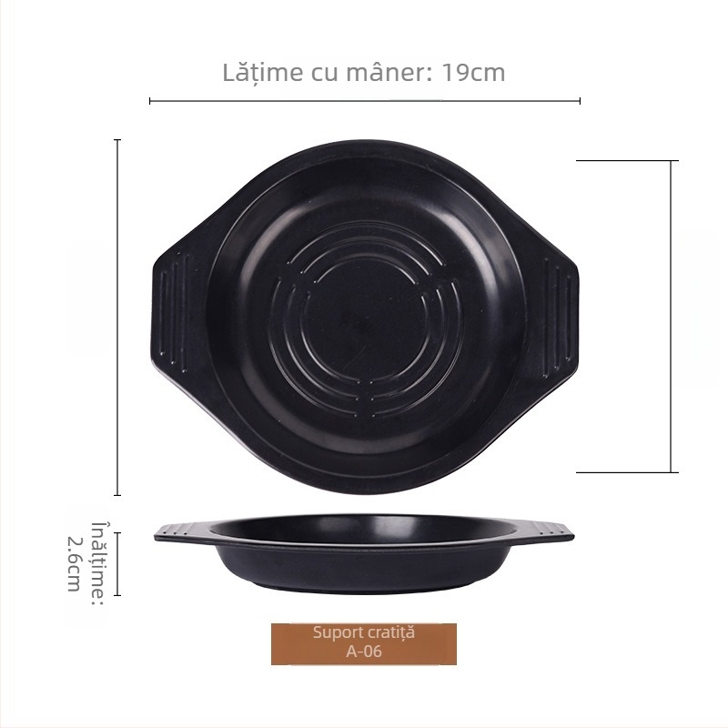 Suport de bază din melamină rezistentă la temperaturi pentru oale; tavă izolatoare pentru orez în oală de lut, bibimbap și pui braised – versiune îngroșată