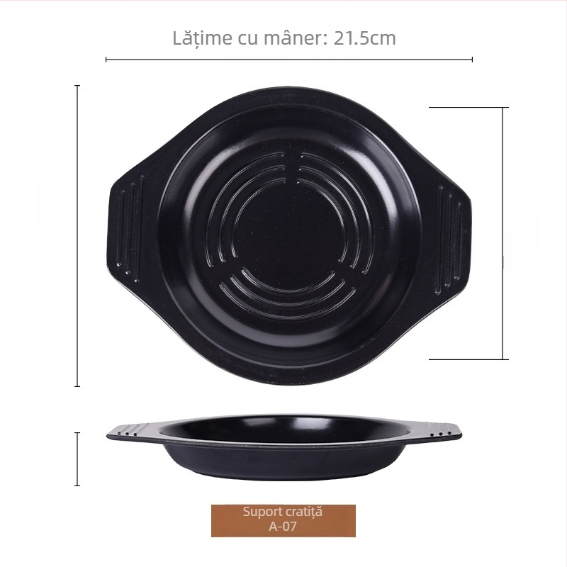Suport de bază din melamină rezistentă la temperaturi pentru oale; tavă izolatoare pentru orez în oală de lut, bibimbap și pui braised – versiune îngroșată