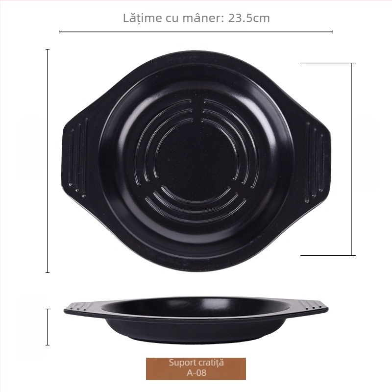 Suport de bază din melamină rezistentă la temperaturi pentru oale; tavă izolatoare pentru orez în oală de lut, bibimbap și pui braised – versiune îngroșată